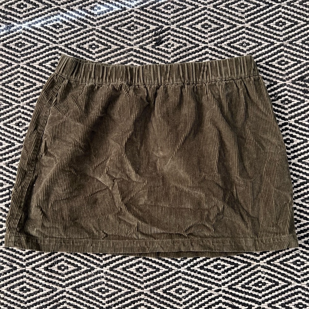Green mini skirt